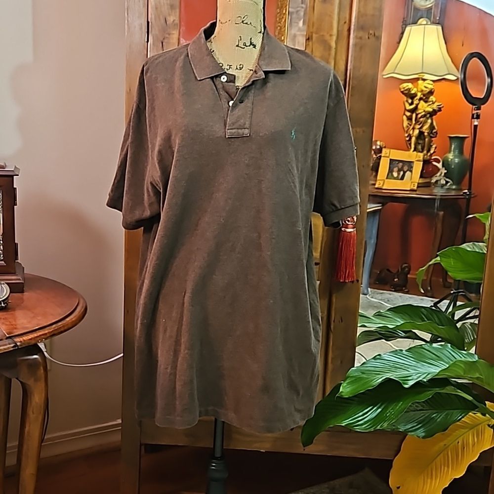 Polo Ralph Lauren Men's Brown Cotton Polo Shirt | Short Sleeve | XL